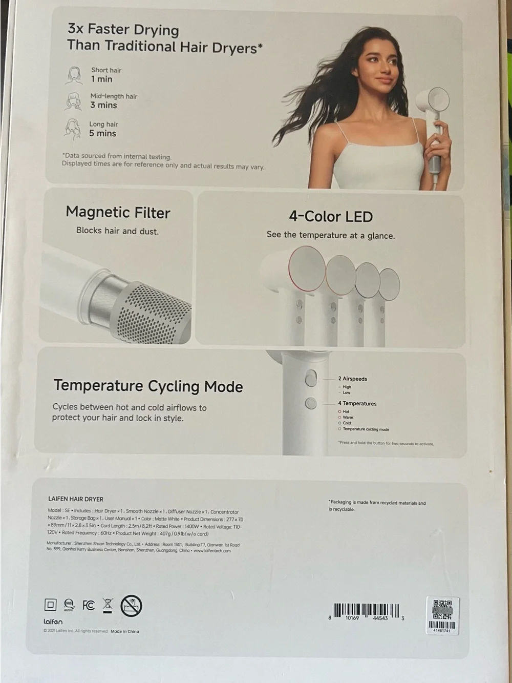 Laifen SE High-Speed Hair Dryer — White